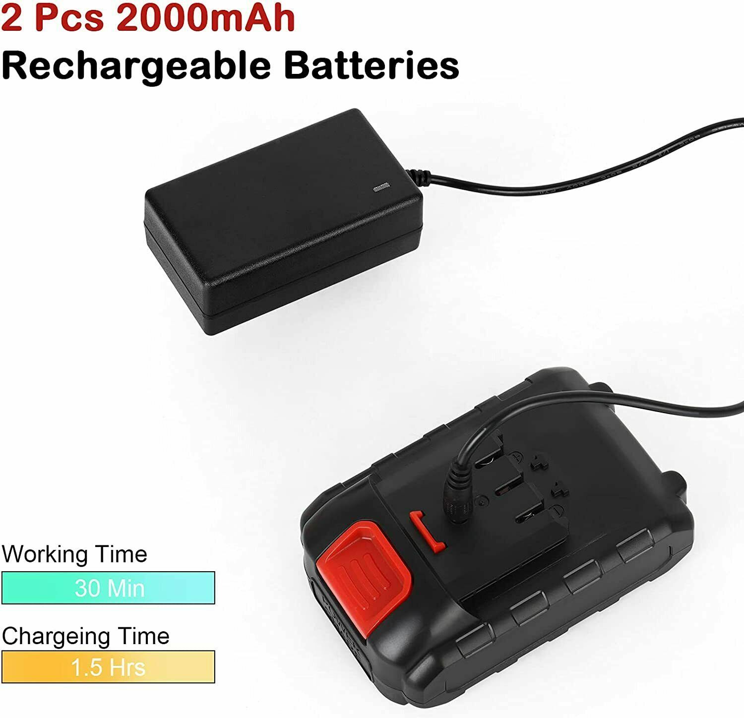 New Mini Chainsaw Electric Wood Cutter Cordless Chain Saw with battery & 2 Chain