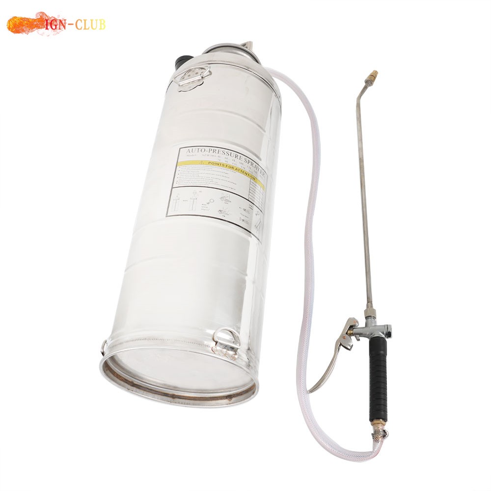Pump Sprayer W/ Hose Adjustable Nozzle 1/1.5/2/3/3.5Gal Stainless Steel Sprayer