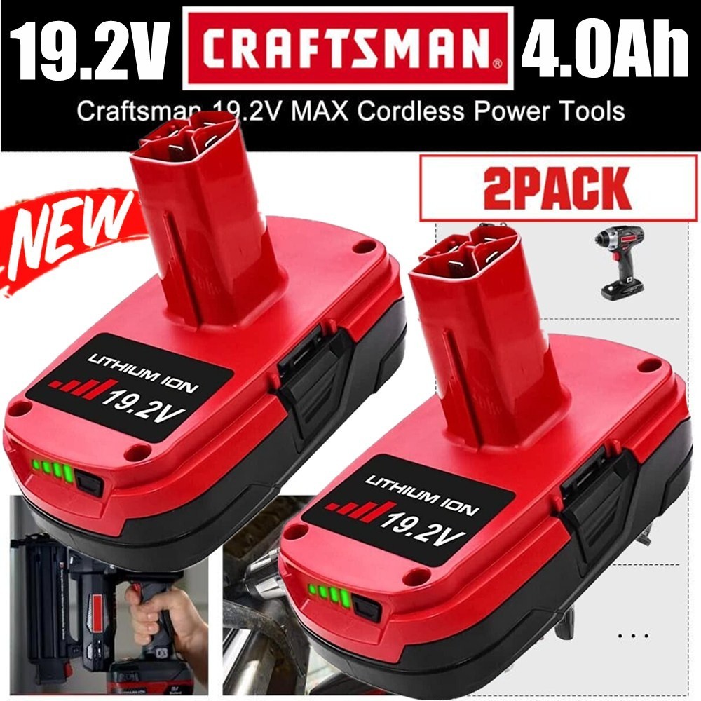 2Pack 19.2V 4.0Ah For Craftsman C3 DieHard Lithium ion XCP Battery 11375/Charger