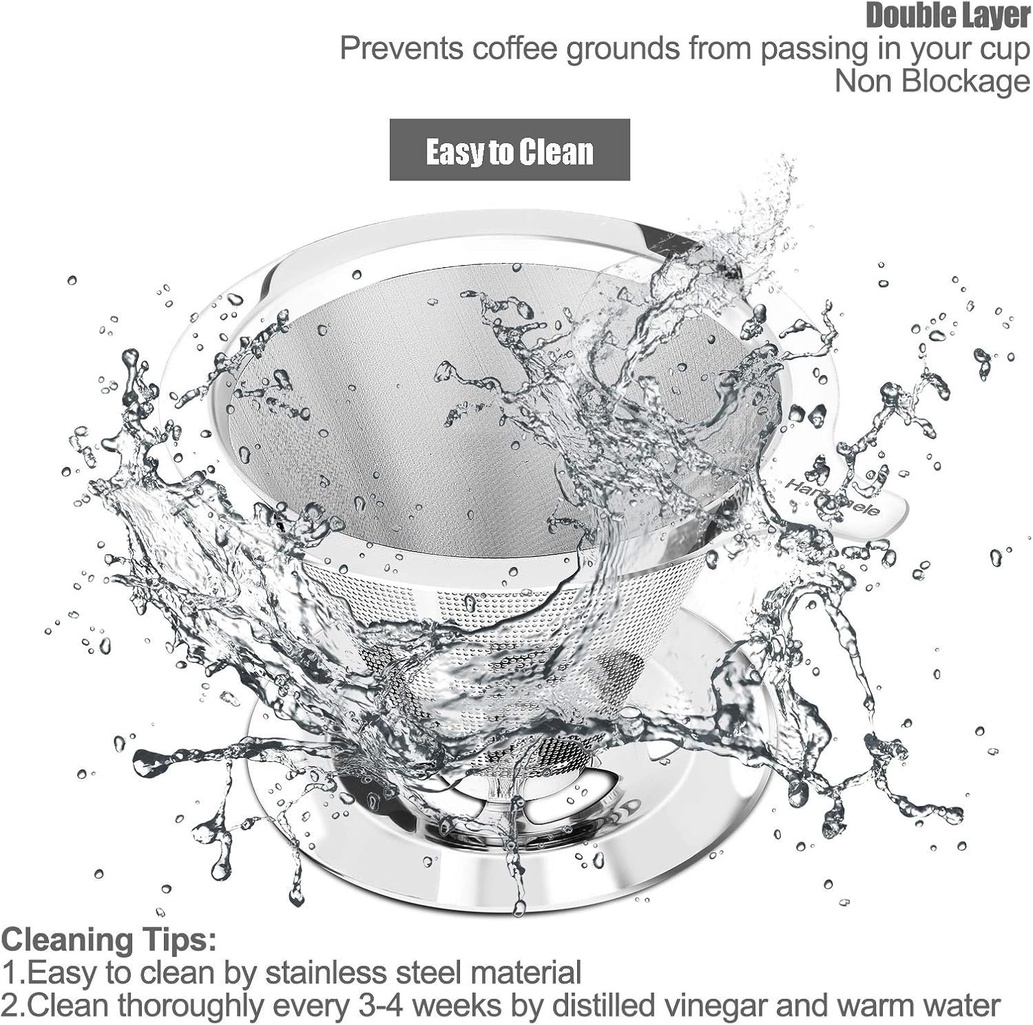 Versatile Stainless Steel Coffee Maker – Reusable, Easy Clean, Ideal for Home