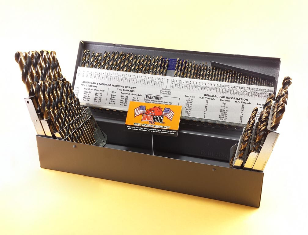 115 Pcs Drill Hog® Letter Number Drill Bit Index Molybdenum Lifetime Warranty
