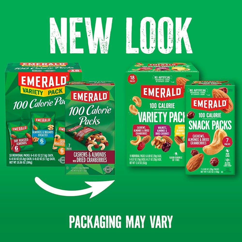 Emerald Nuts Mixed Nuts Variety Pack 18ct (1-Pack) , 100-Calorie Individual Pack