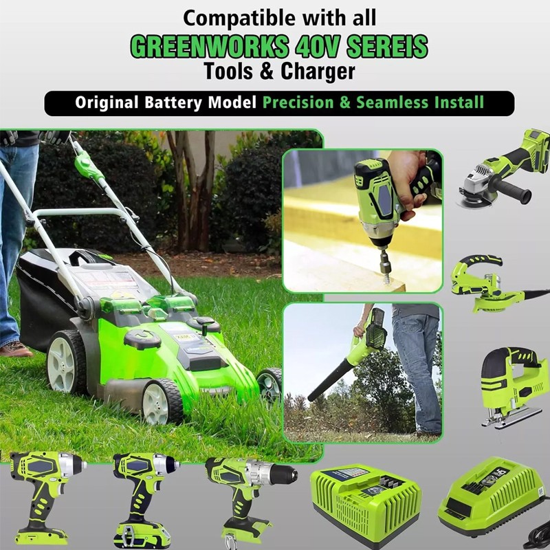 40V For Greenworks G-MAX Lithium Battery 29472 29462 29252 22332 /Charger