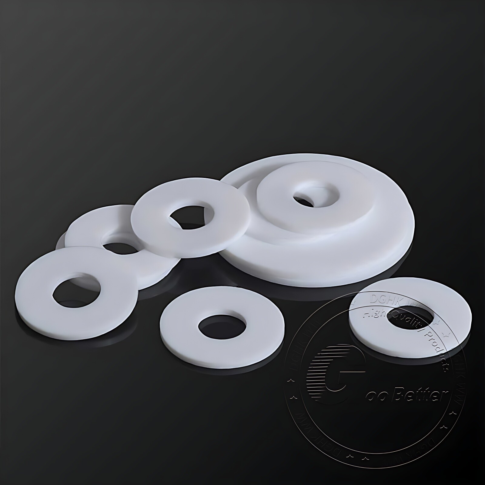2mm Thick White PTFE High Temp Flat Ring Plastic Washer Seal Gaskets ID 3mm-66mm