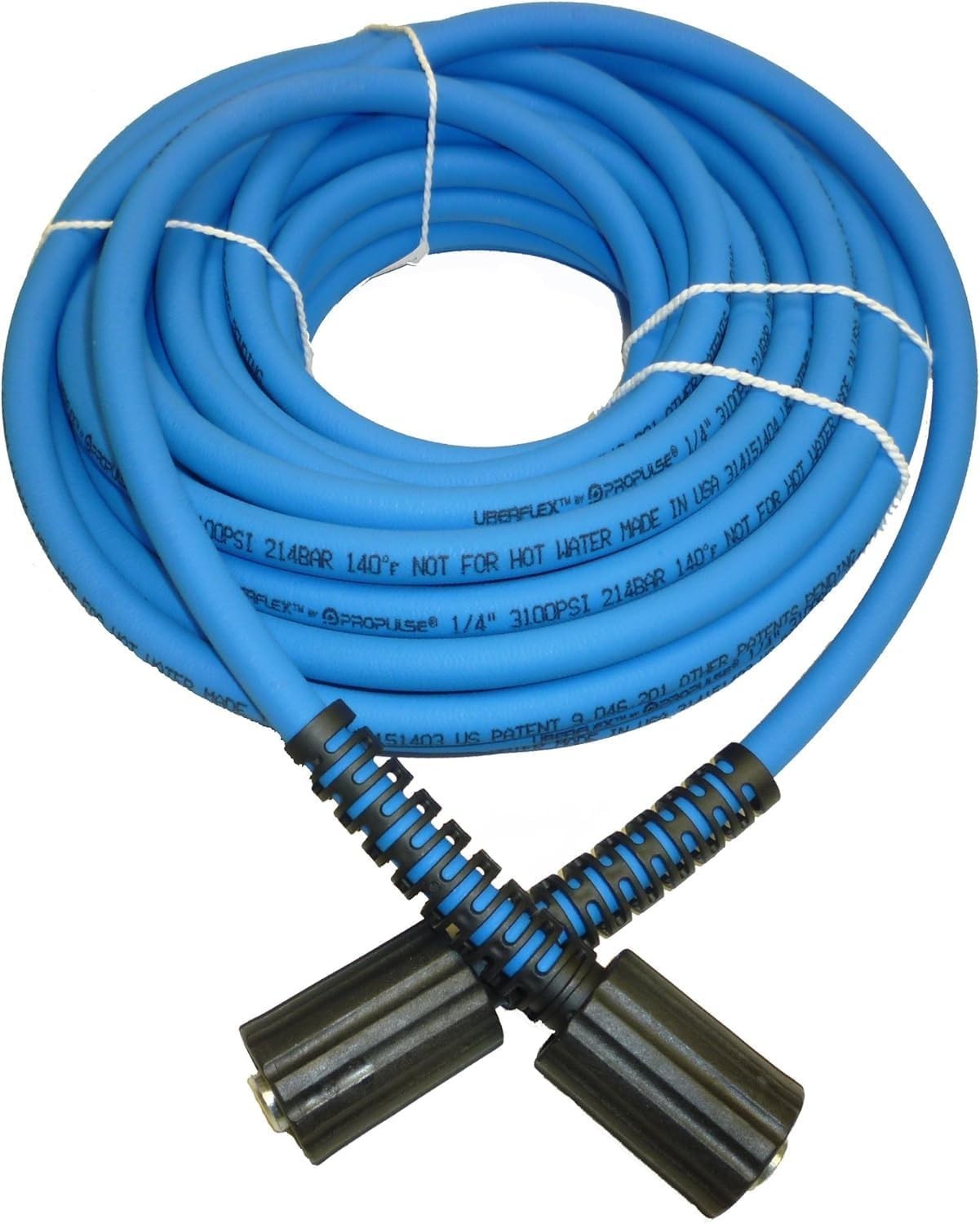 50ft UBERFLEX 3,100 PSI Pressure Washer Hose with Kink Resistance – Made in USA