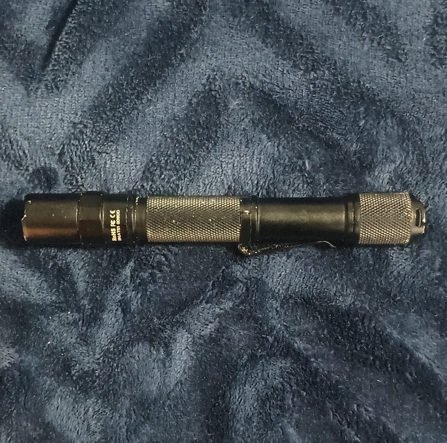 Trunite 3.7V LED Flashlight Black Metal Handheld w/ Pocket Clip, 1 LED