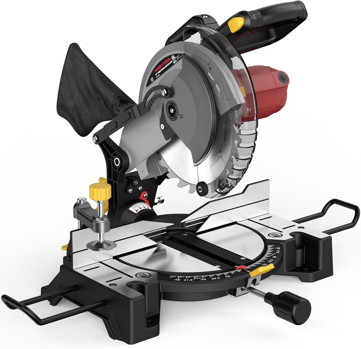 10-Inch Single Bevel Compound Miter Saw, 15-Amp Power Saw with Extension Table
