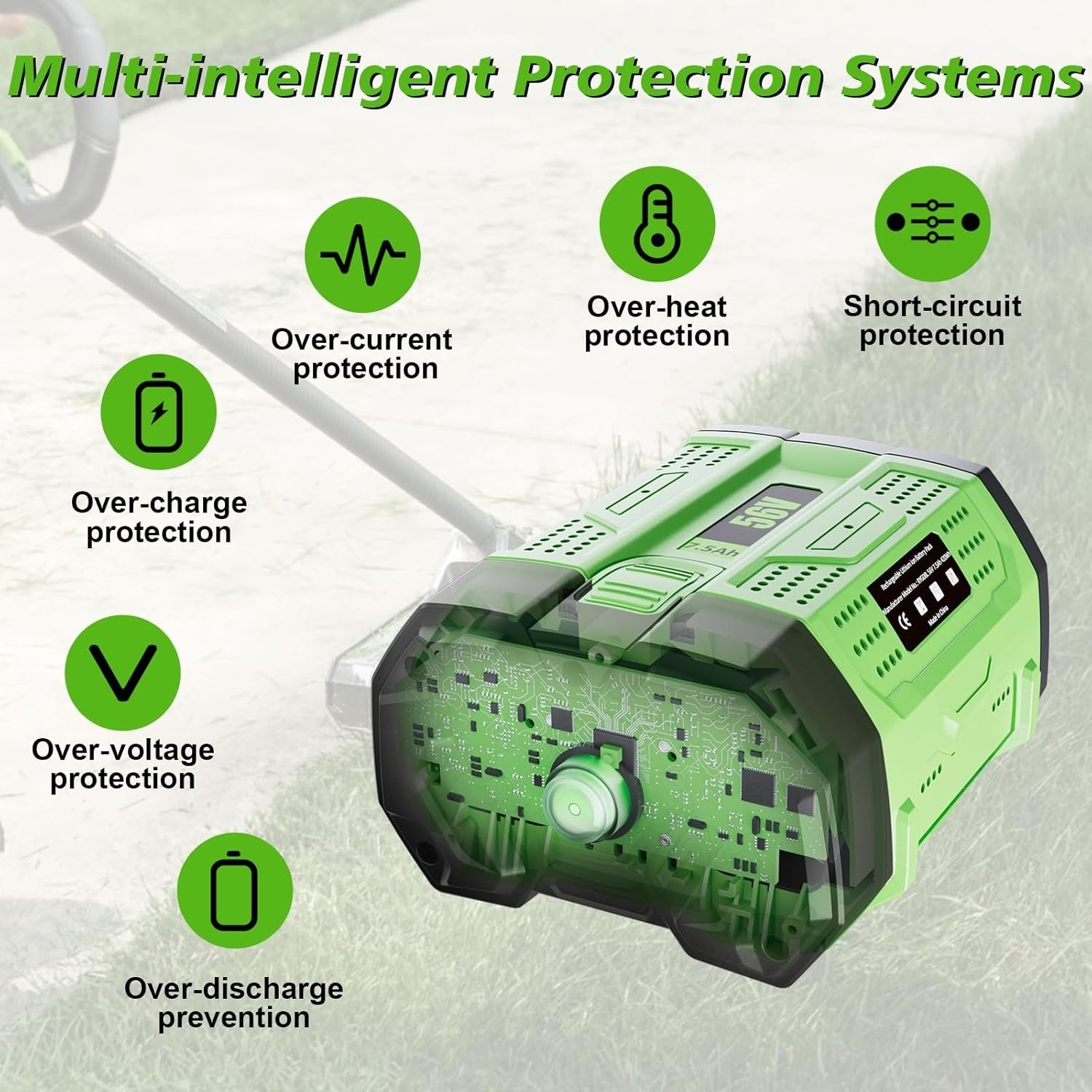 56V 7500mAh Replacement for EGO Battery 7.5Ah Lithium BA2800 BA4200 Power Tools