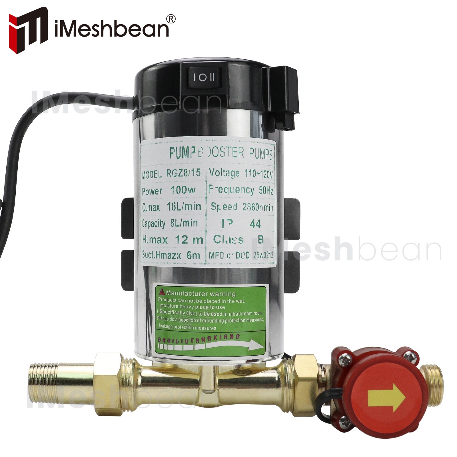 100W 110V Household Booster Pump Automatic Boost Water Pressure Pump for Shower