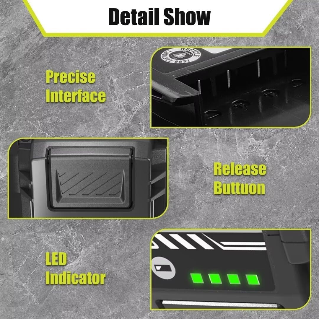 40V Battery For Ryobi 40V 8.0Ah Lithium OP4060 OP4030 OP4050 OP40602 OP40261