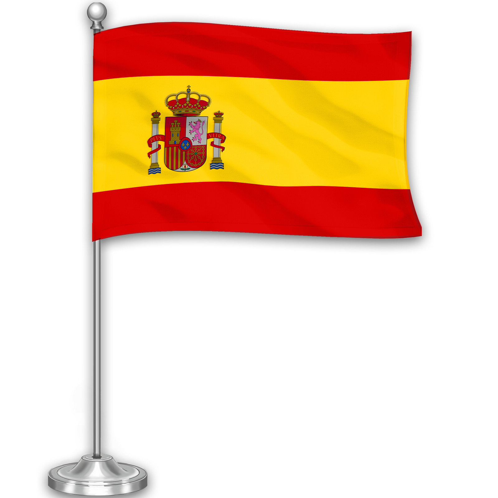 G128 Spain Spanish Deluxe Desk Flag Set 8.5×5.5 In Printed 300D Polyester