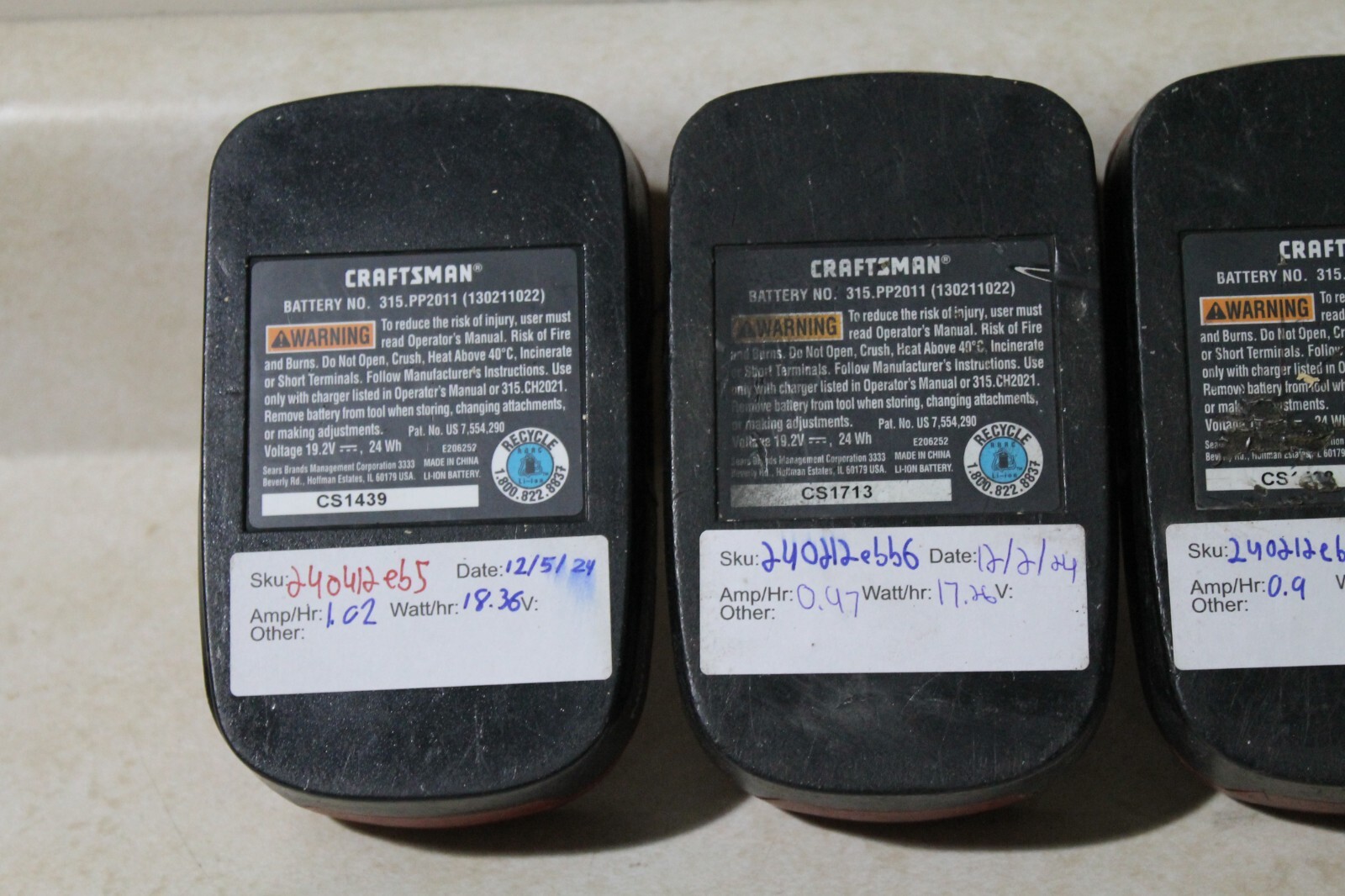 (1) TESTED Genuine OEM Craftsman C3 19.2V Li-on Battery 315.PP2011