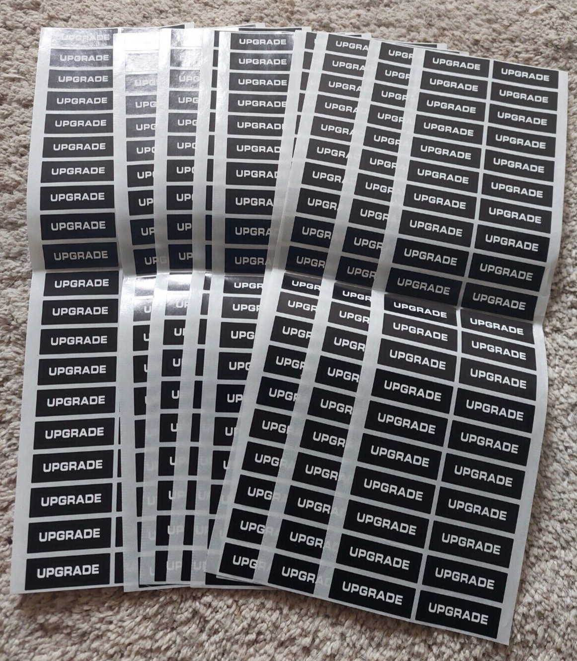 Wholesale lot UPGRADE stickers manufacturing pcs 25 50 100 1.5″ x 0.5″ 3.85cm