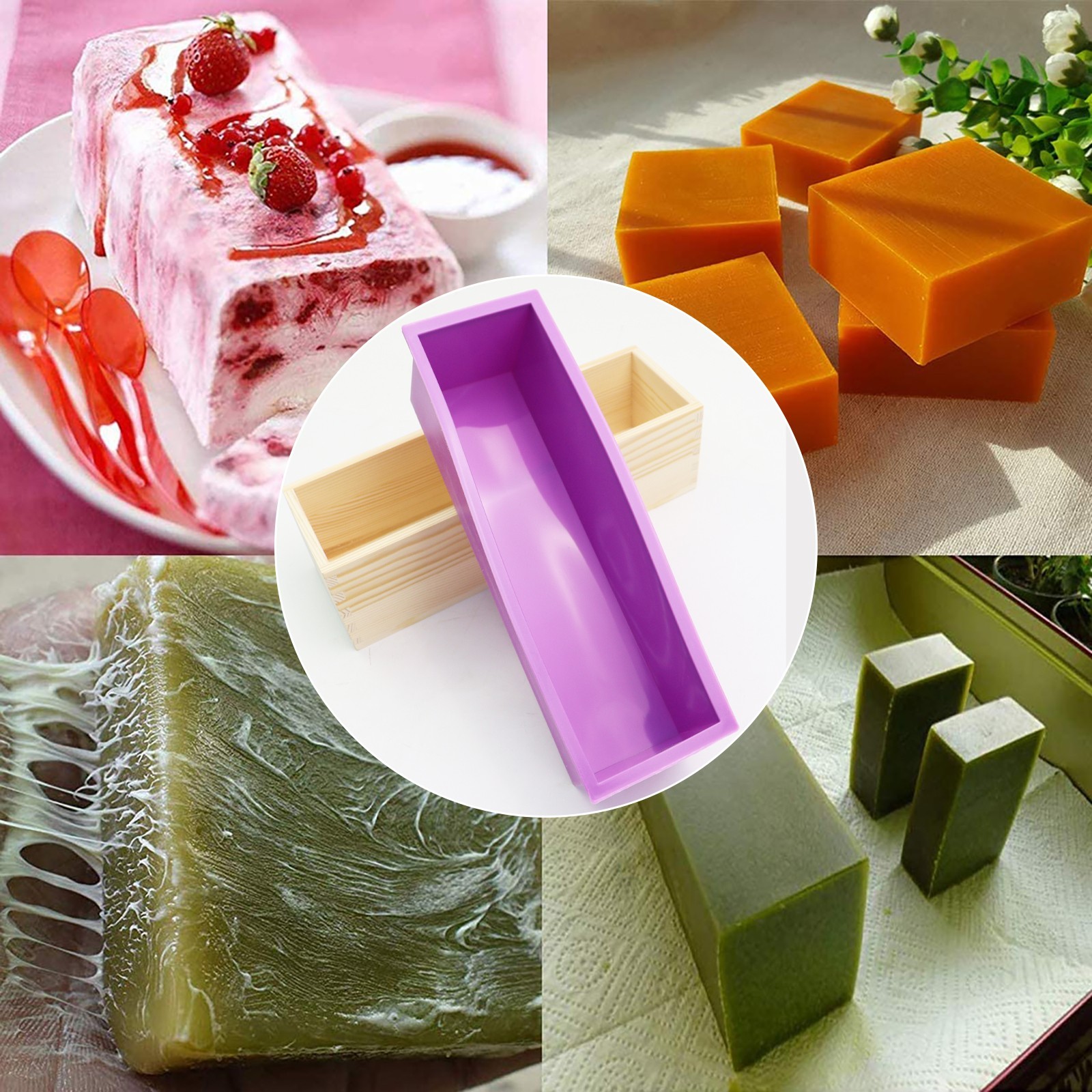11″ 42oz Silicone Soap Mold Rectangle Soap Baking Cake Mould DIY Handmade Tool