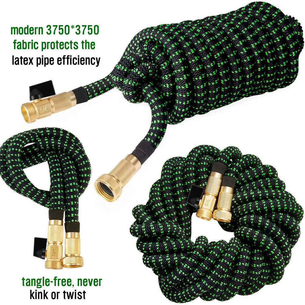 Heavy Duty Expandable Garden Hose Pipe Spray Gun Flexible Expanding Stretch