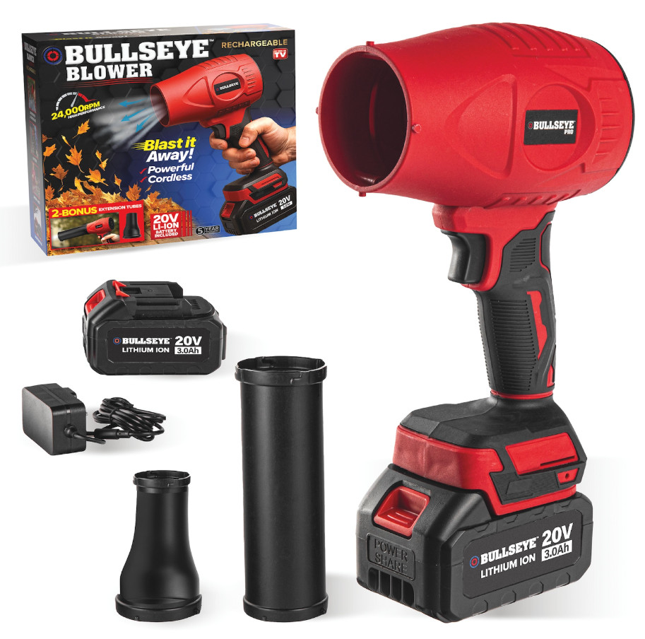 Bullseye Blower Rechargeable Cordless Leaf Dust Air Blaster 21,000 RPM with 20V