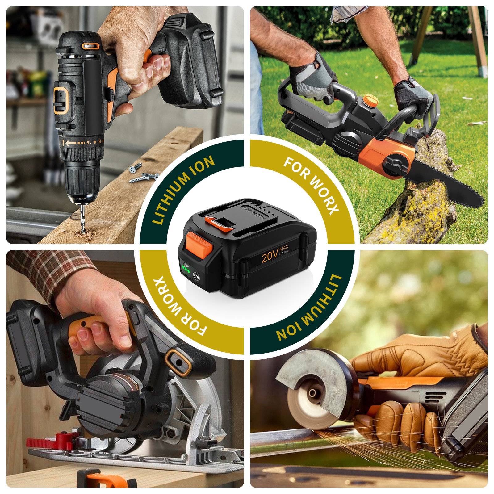 2X/1X For WORX 20V 8.0AH MAX Extend Lithium-Ion Battery WA3525 WA3575 WA3520