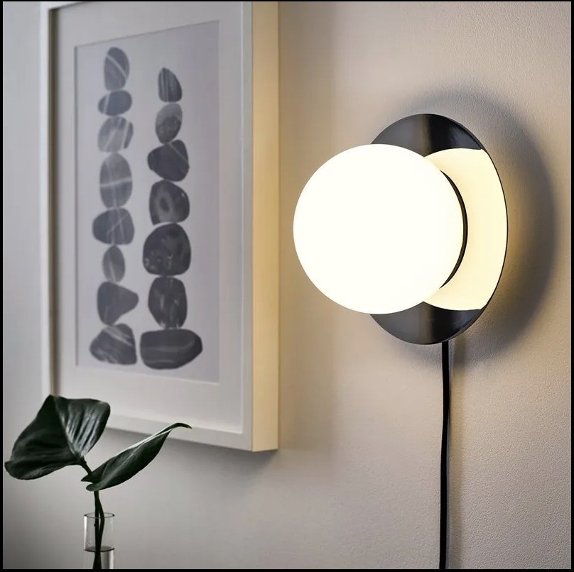Ikea SIMRISHAMN Floor Lamp Modern Steel Chrome Plated/Opal Glass 62″ – NEW