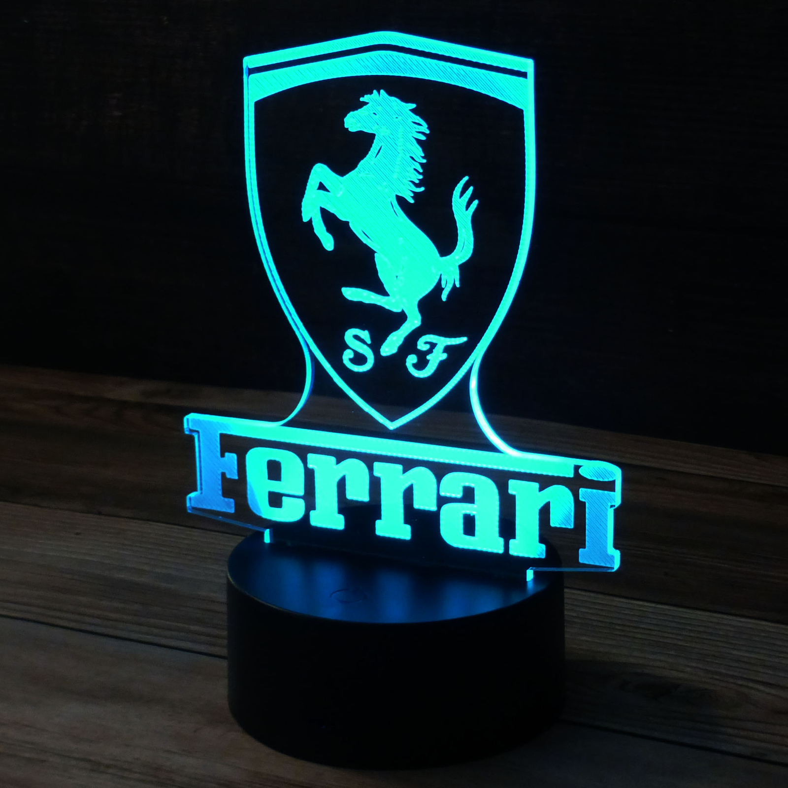 Ferrari 3D LED Night Light Touch Lamp w/7 Color for Kids, Teens & Adults