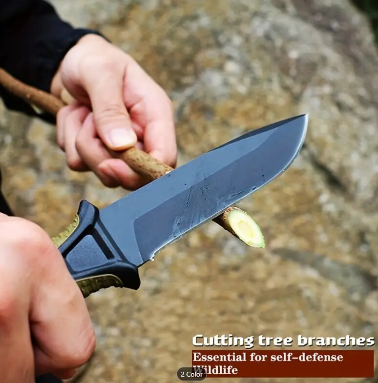 High Hardness Multifunctional Straight Knife -1pc One Portable Sharp Knife BLACK