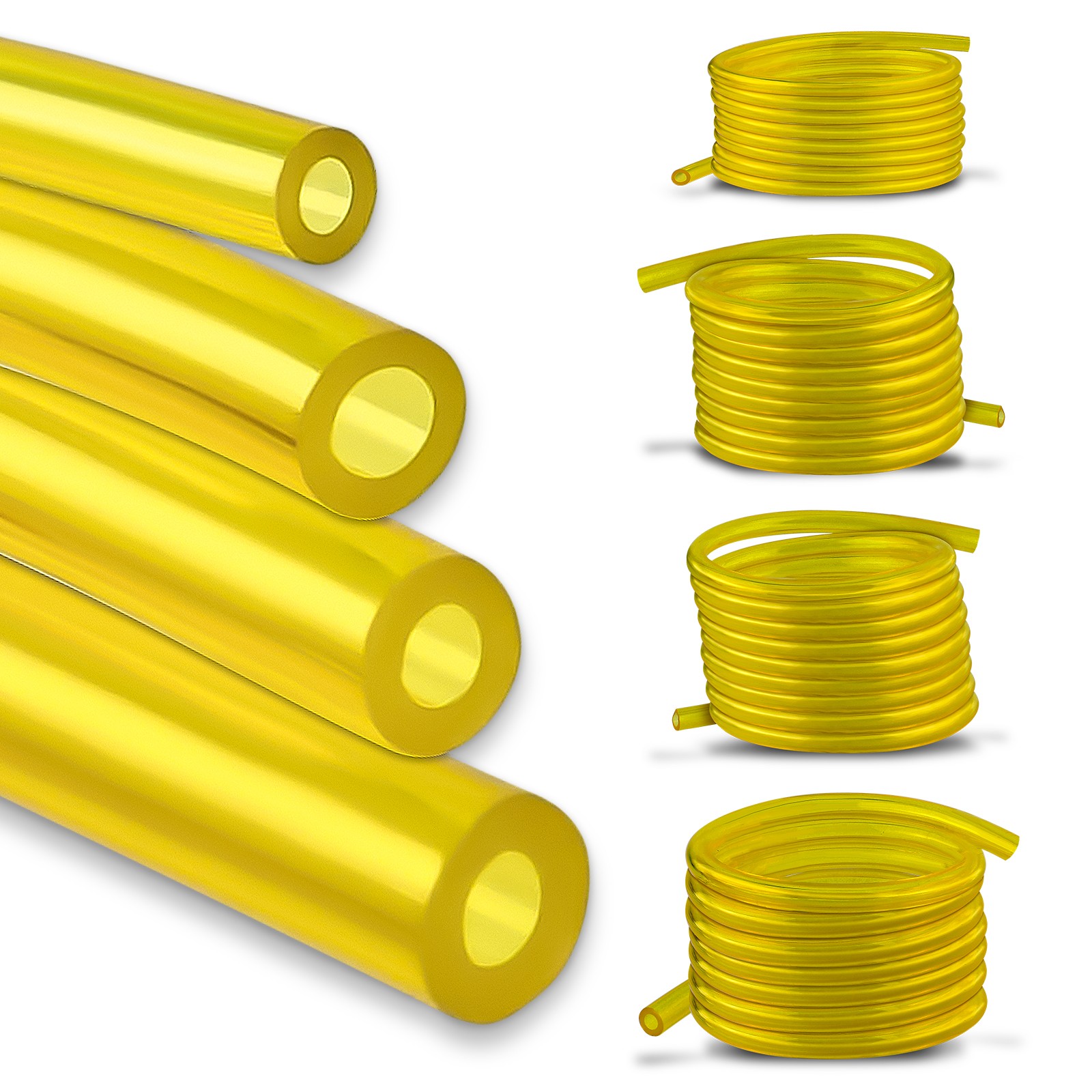 4 Sizes Gas Fuel Line Hose Yellow 32Ft Fuel Tube for 2 Cycle Small Engine