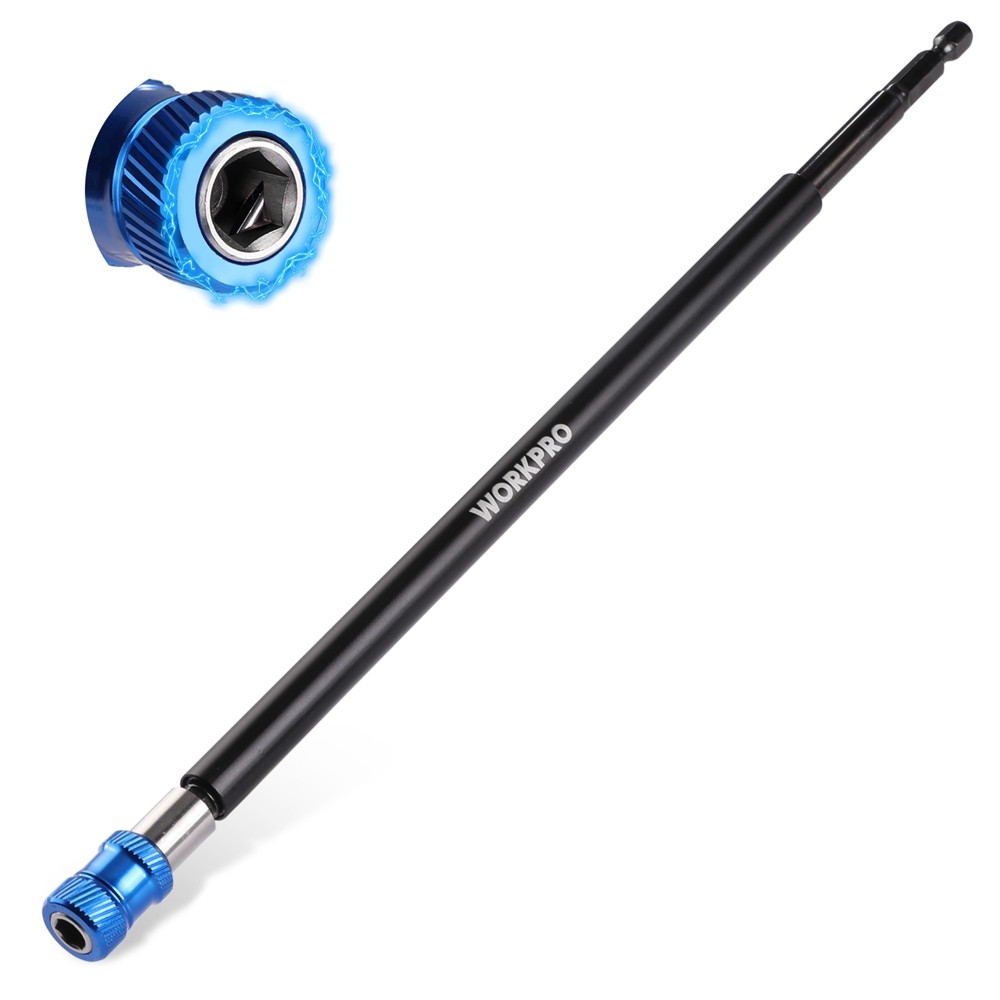 WORKPRO 12″ Drill Bit Extension 1/4″ Quick Release Magnetic Bit Holder for Drill