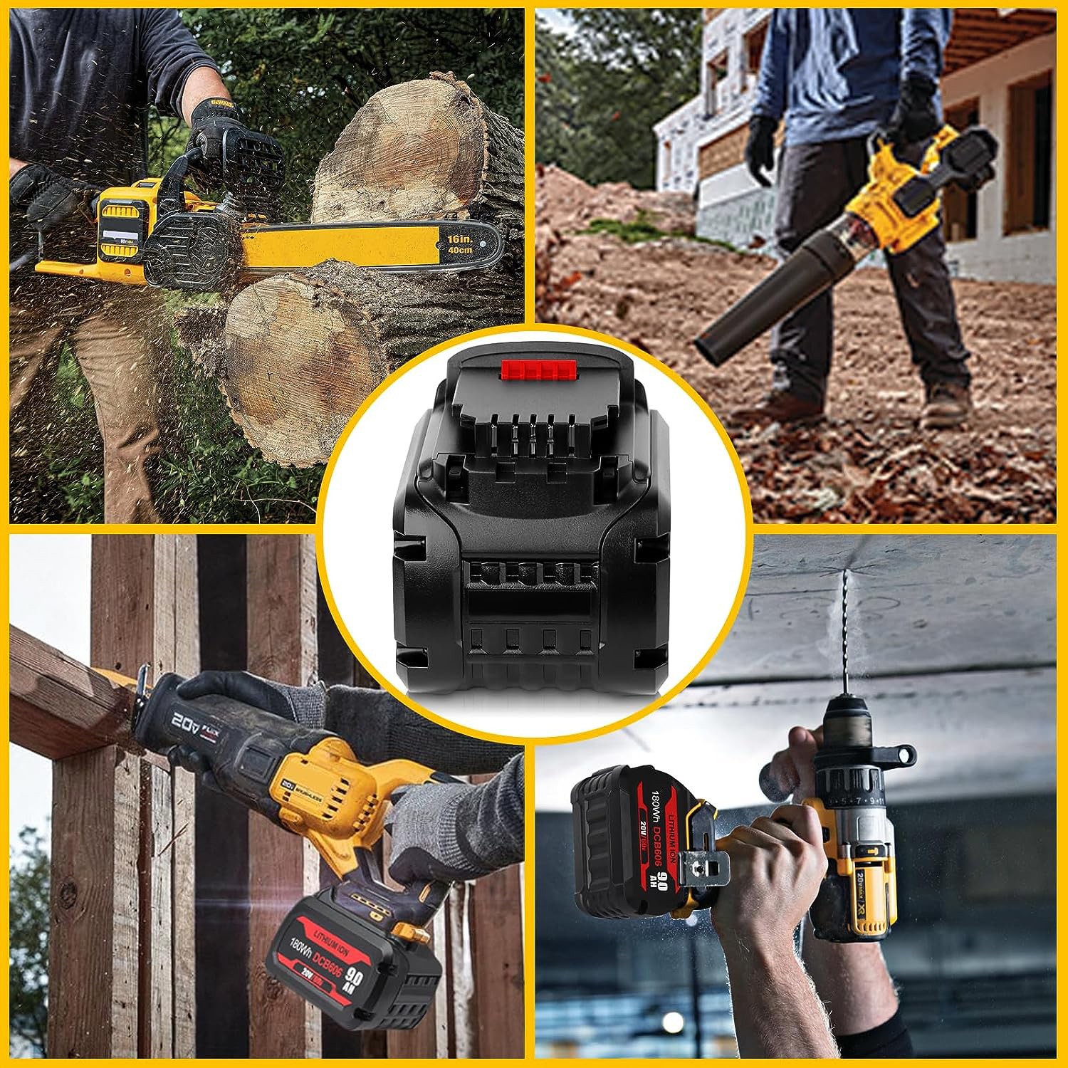 For DEWALT FLEXVOLT 20V/60V MAX 9Ah / 9.6Ah Li-Ion Battery DCB609 DCB606 DCB612