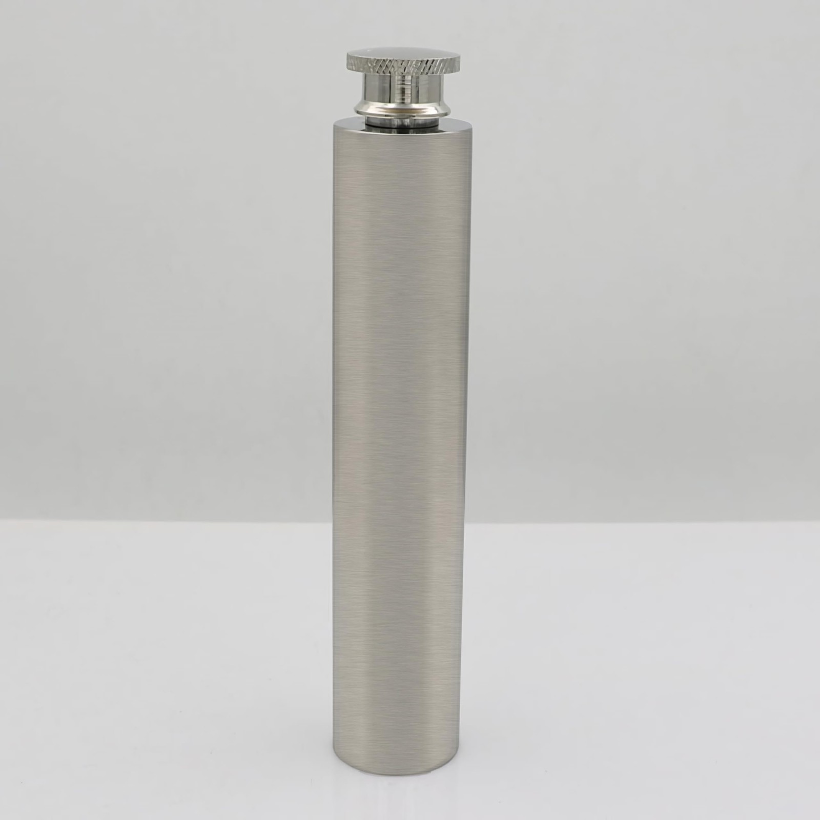 CNFLASK Stainless Steel 2oz Flat Bottom Tube Flask bottom, Brush Finish