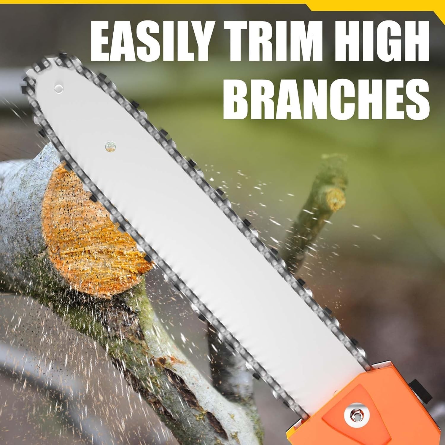 48cc 2-Cycle Gas Powered Pole Saw Tree Trimming 16ft Cordless Extension Chainsaw