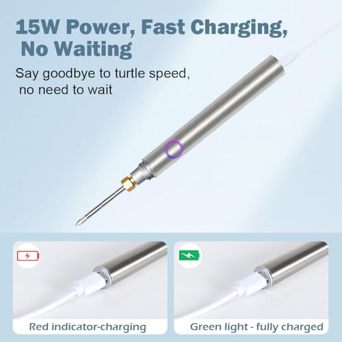 Cordless Soldering Iron Kit, 1100 mAh Battery USB Wireless Rechargeable And