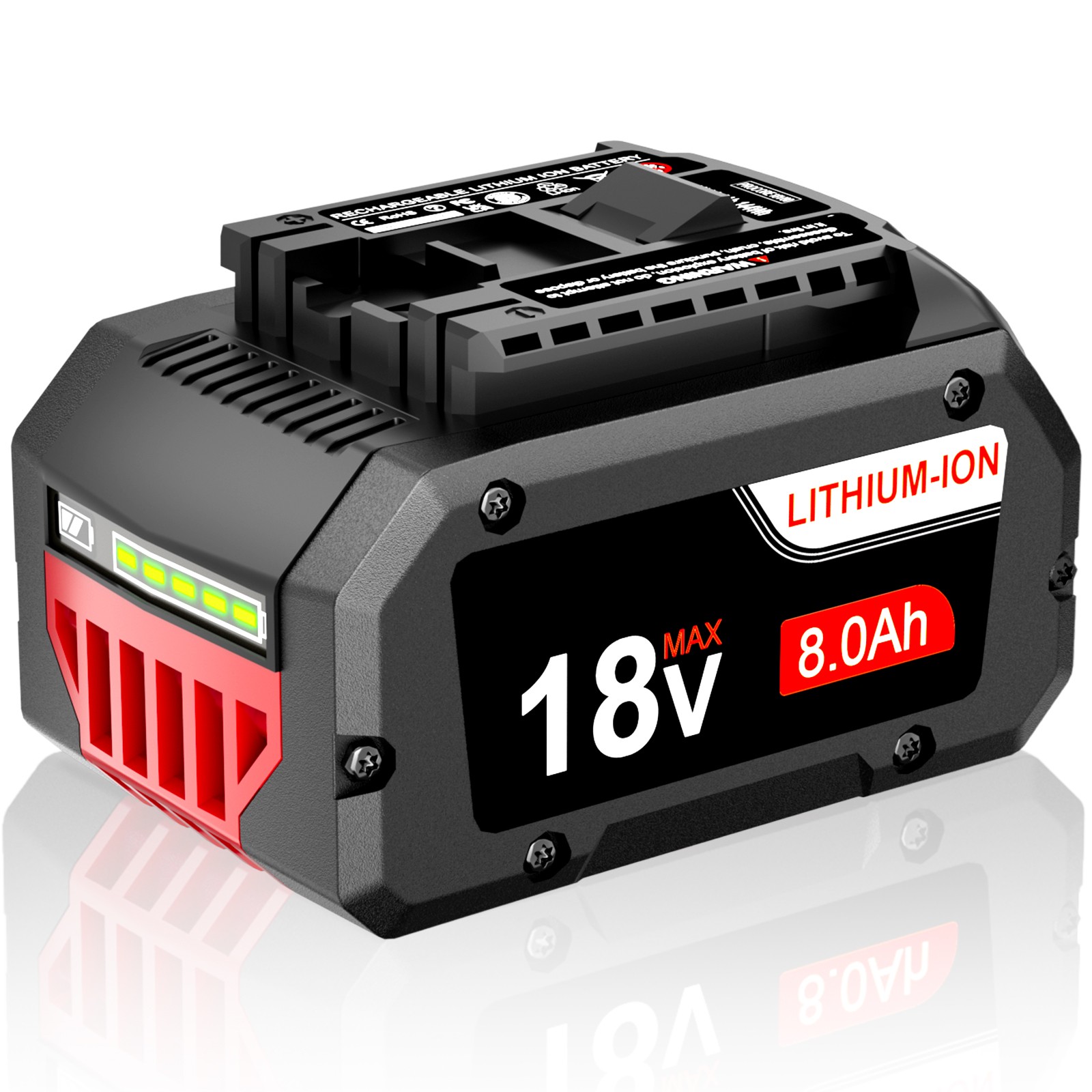 Pack 18V Battery For Bosch 18V 8.0AH Li-ion BAT609 BAT610G BAT618 GSR18V-LI