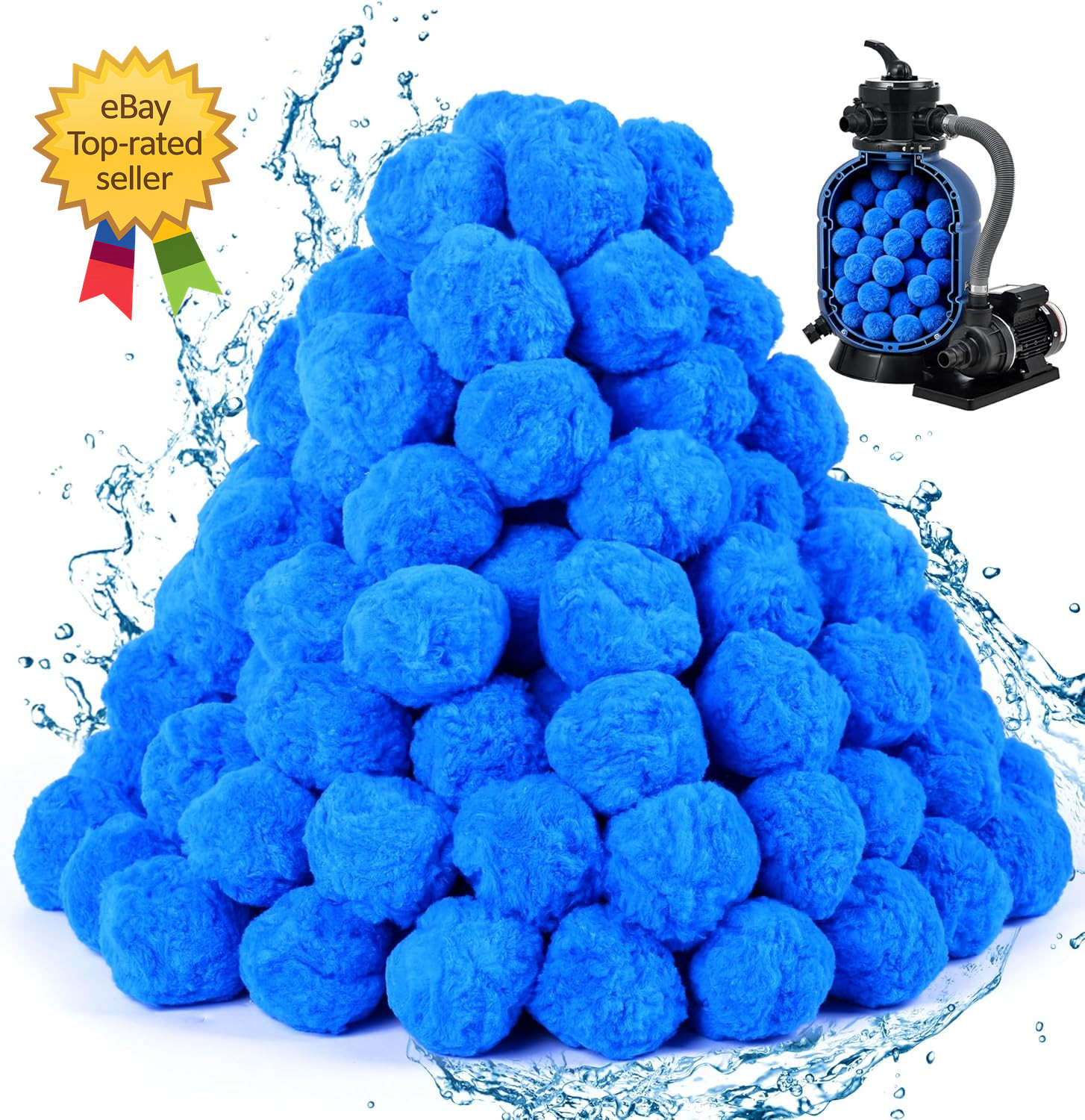 3.5 Lbs Pool Filter Balls for Sand Pump Reusable Blue Pool Filter Media Balls