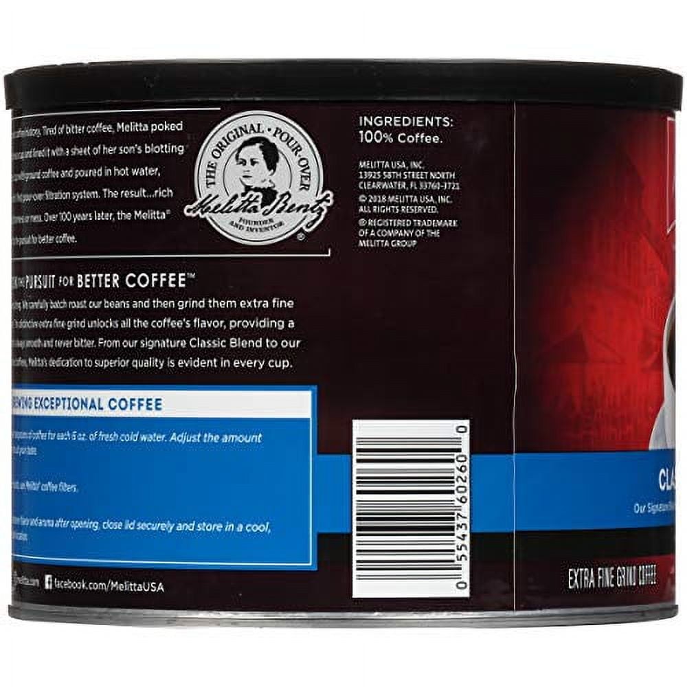 Melitta Classic Roast Caffeinated Canned Coffee, 22oz Can NEW