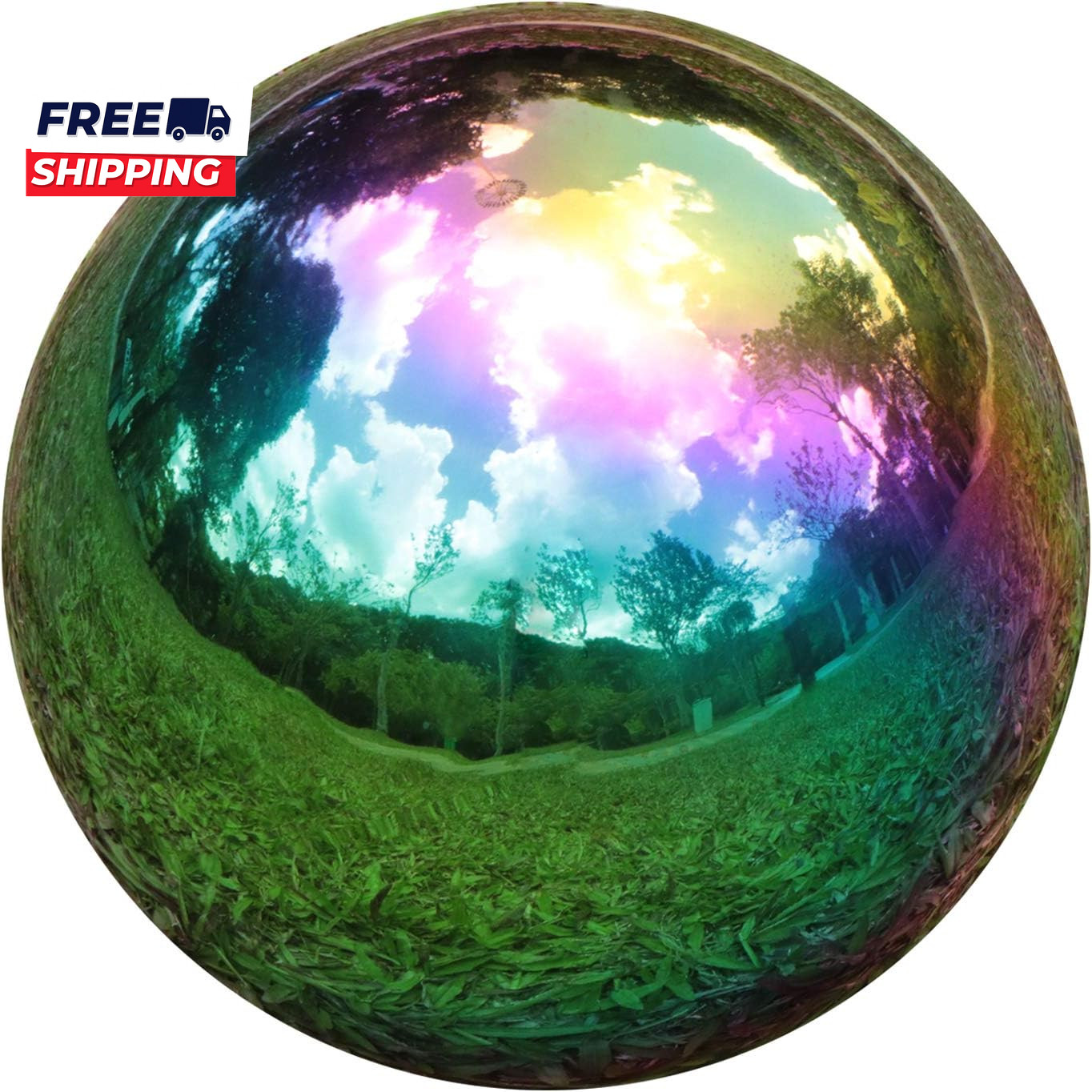 Rainbow Gazing Globe Mirror Balls for Garden Home Stainless Steel Shiny Hollow
