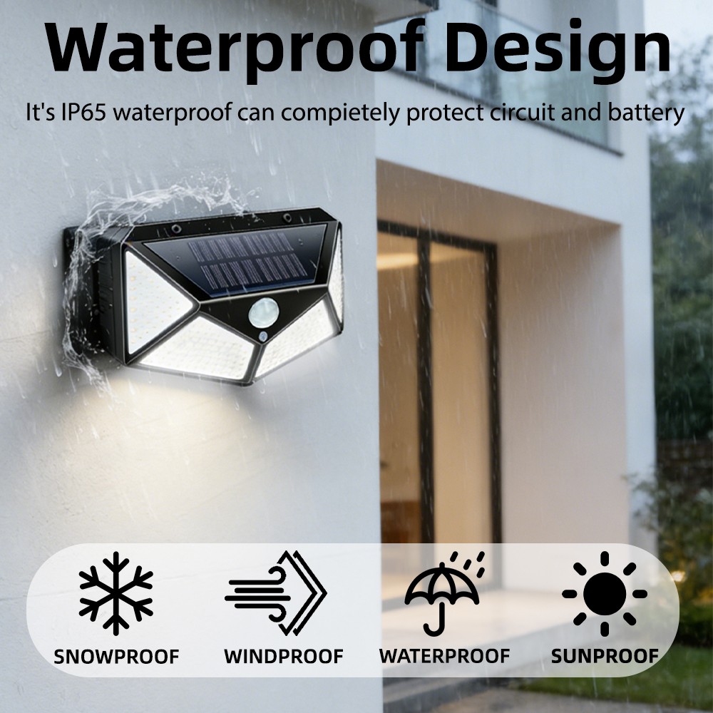 Solar Power 100 LEDS Light PIR Motion Sensor Outdoor Security Lamp Wall Garden~