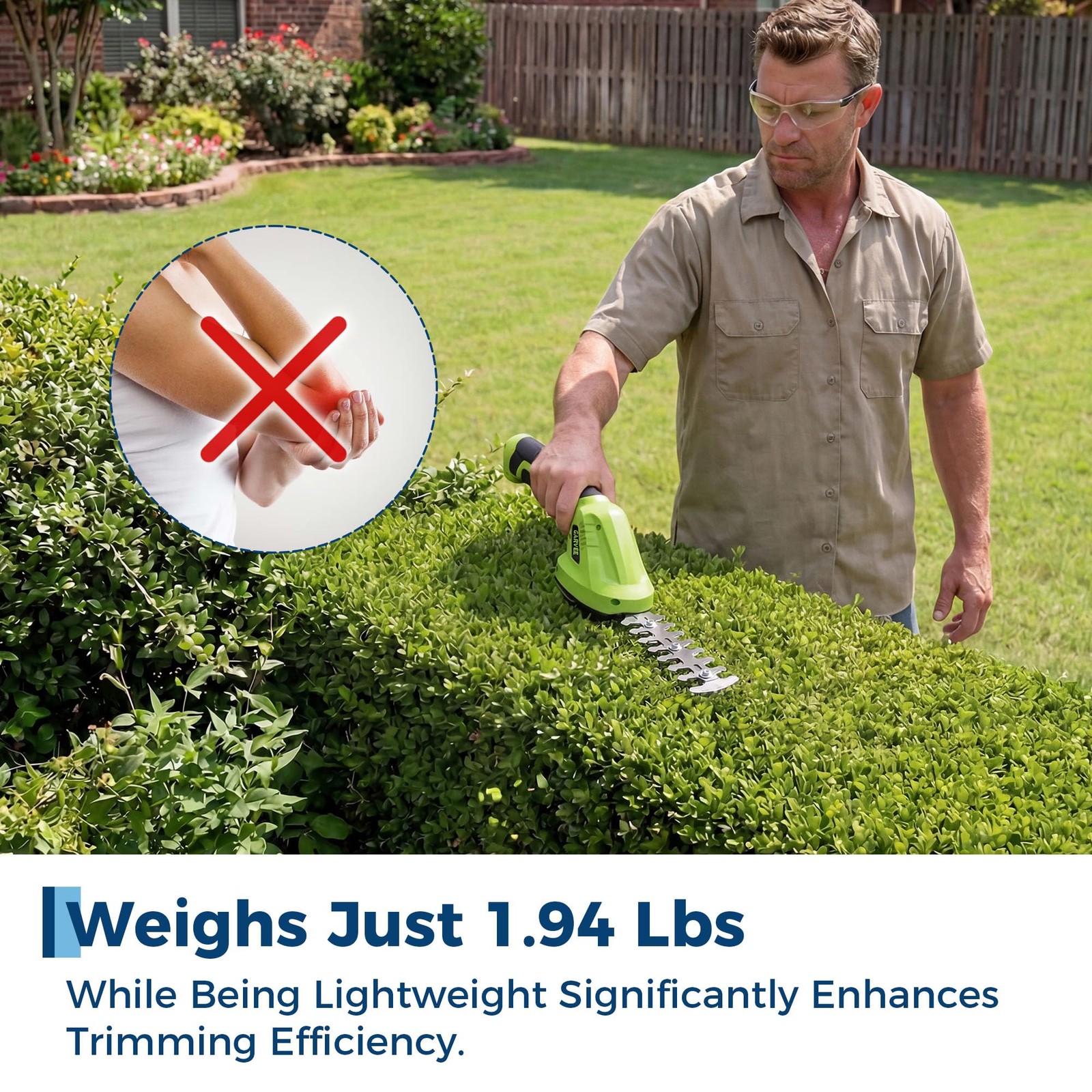 Cordless Grass Shear Bush Trimmer, 2 in 1 Handheld Hedge Trimmer, 7.2V Electric