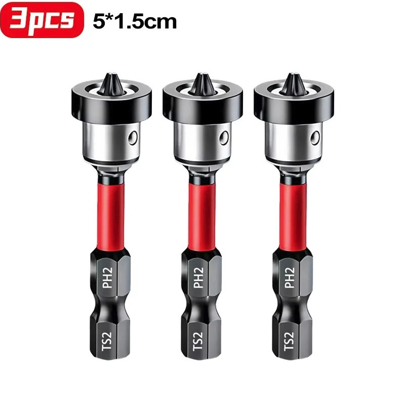 3pcs Magnetic Drywall Screwdriver Bits Alloy Steel Positioning Tools – NEW