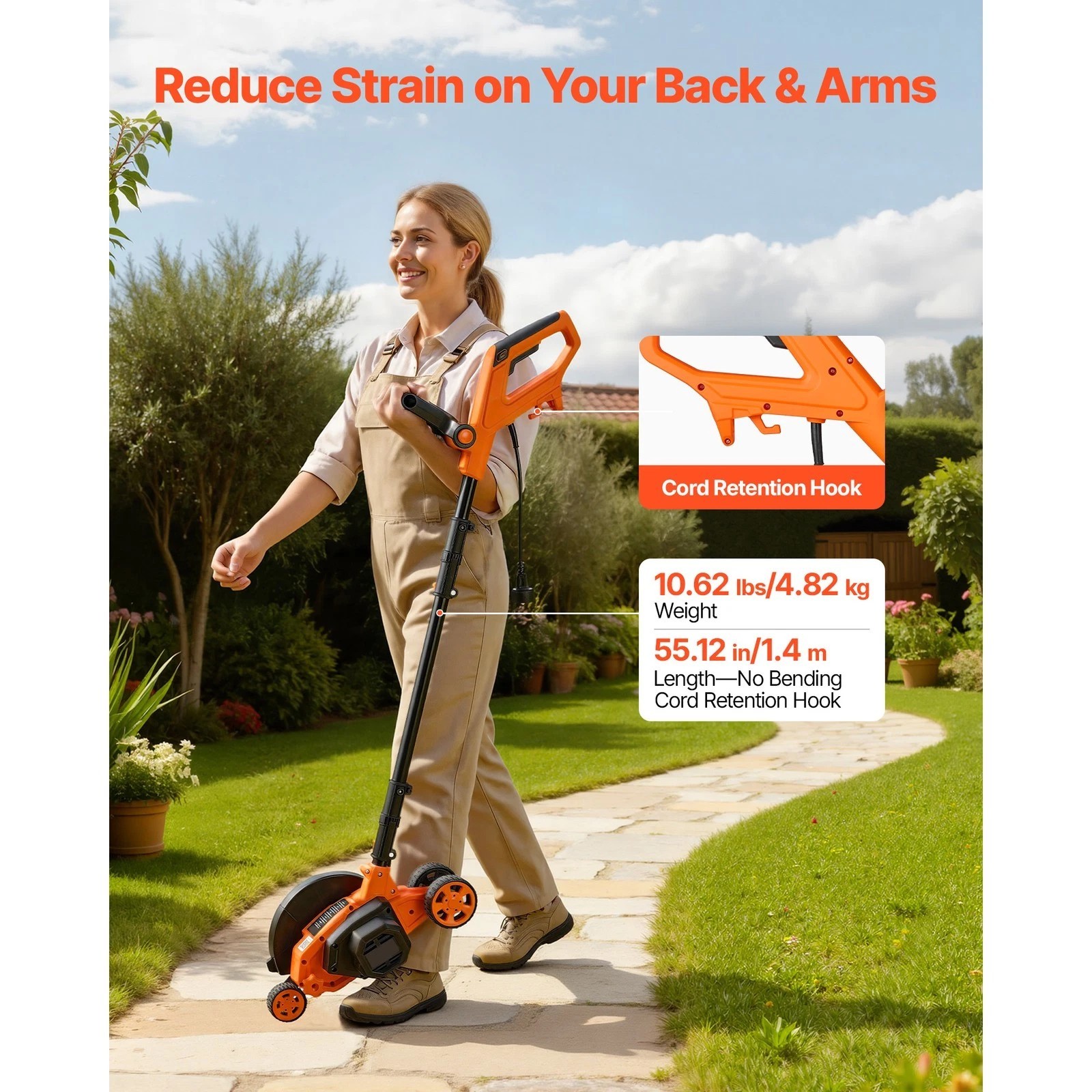 Uimoso Electric Lawn Edger with 8-inch Blade, 12 Amp Motor, 4000 RPM