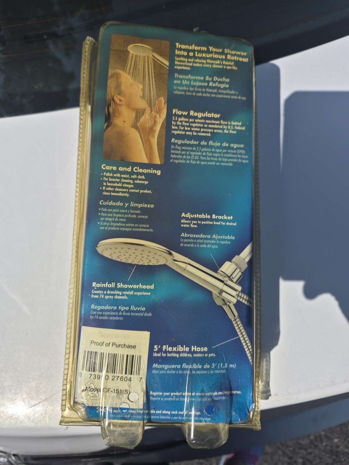 NOS VTG Water Pik “Rain Fall” hand held/mountable shower nozzle Open Box