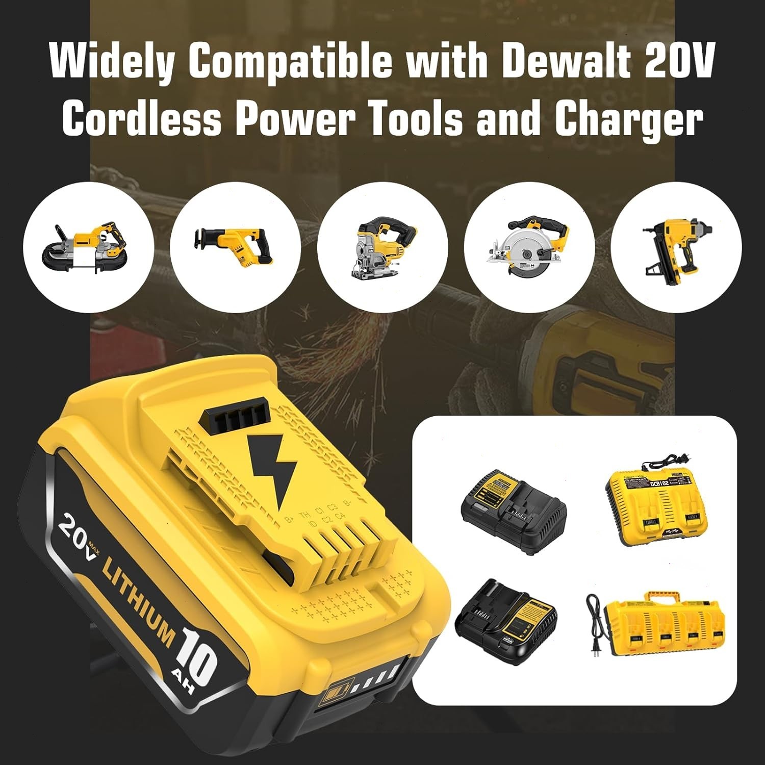 2Pack 10.0AH For DeWalt 20V 20 Volt Max XR Lithium Ion Battery DCB206-2 DCB205-2