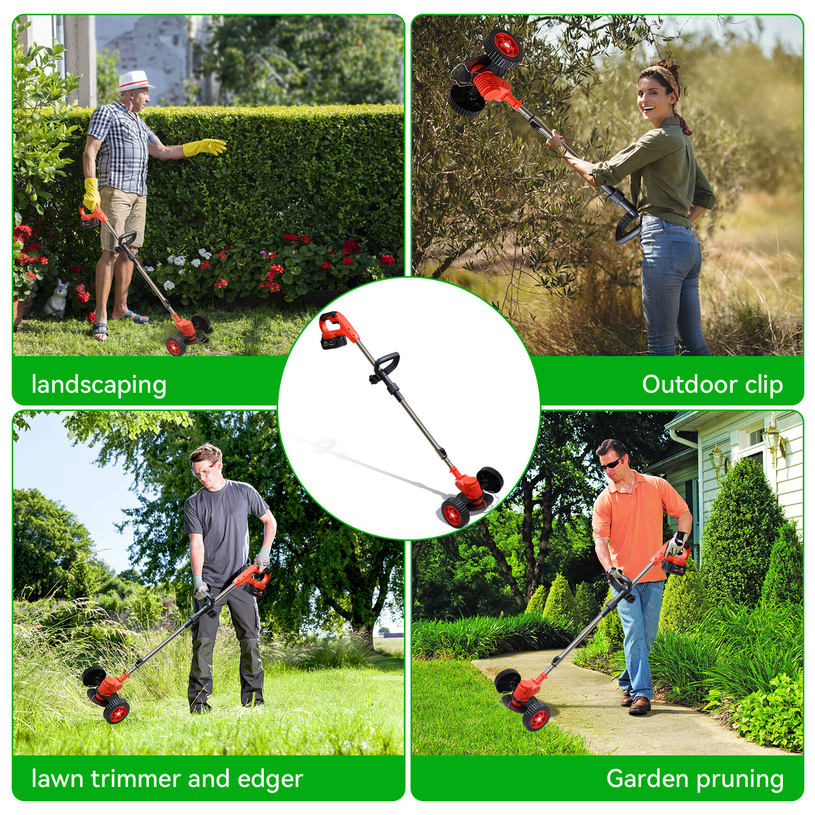 2026New Foldable Cordless Electric Grass String Trimmer Lawn Cutter Brush Mower