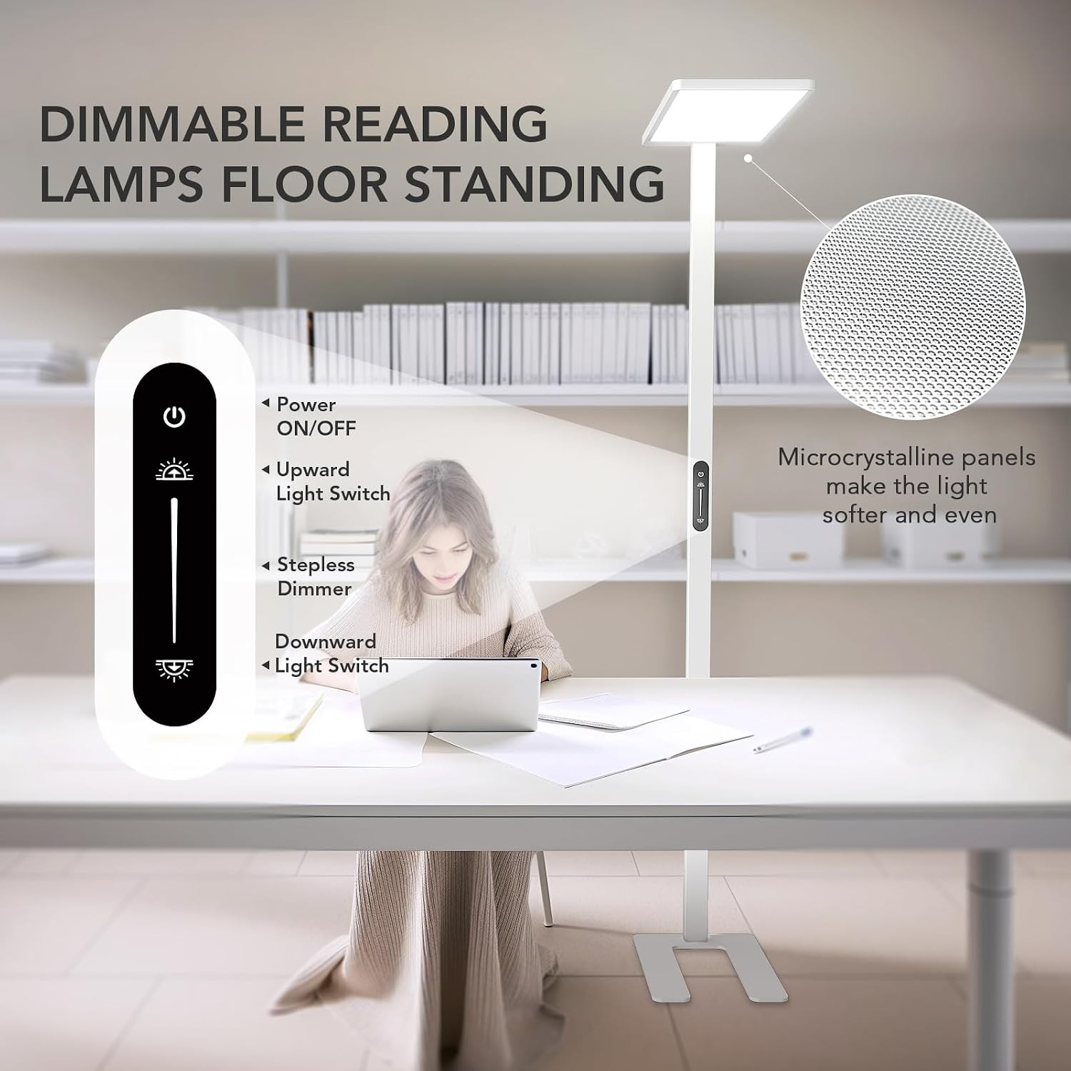 Super Bright 120W LED Floor Lamp – Dimmable 10000LM Eye-Care Light