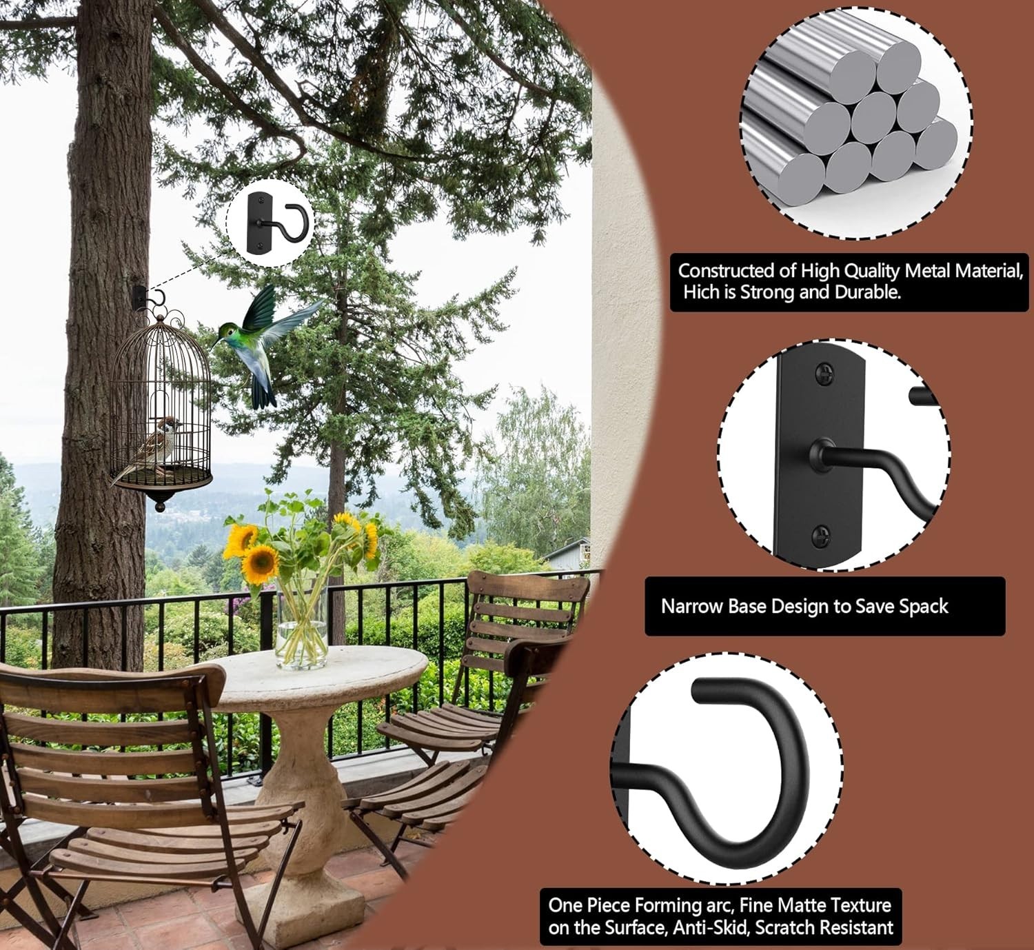 Ceiling Hooks for Hanging Plants 2Pack 2.5in,Wall Plant Hooks for Plants,Ligh…