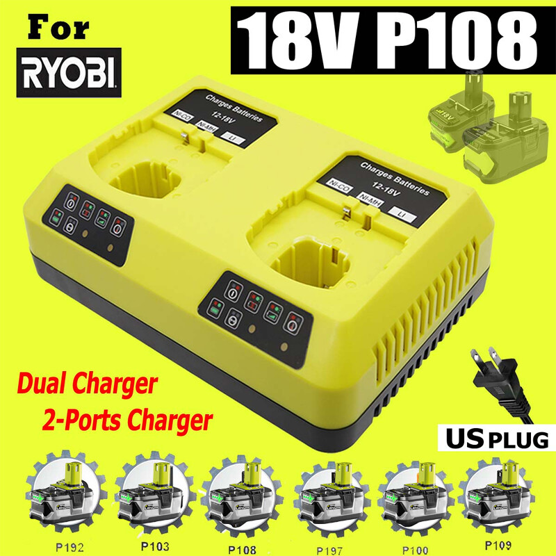 NEW P117 Charger For RYOBI P108 18V 18 Volt One Plus High Capacity Lithium