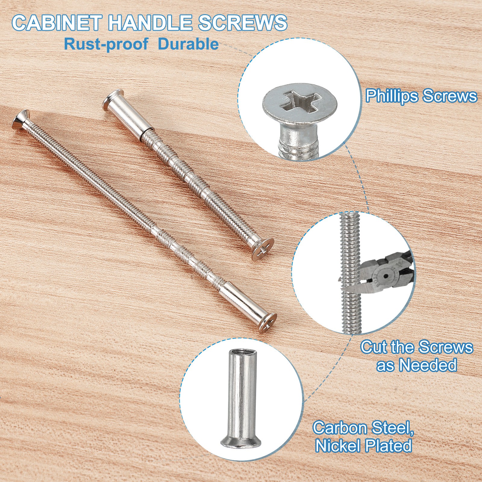 10 Set M4x80 Cabinet Screw Flat Countersunk Break Away Screw with Sleeve