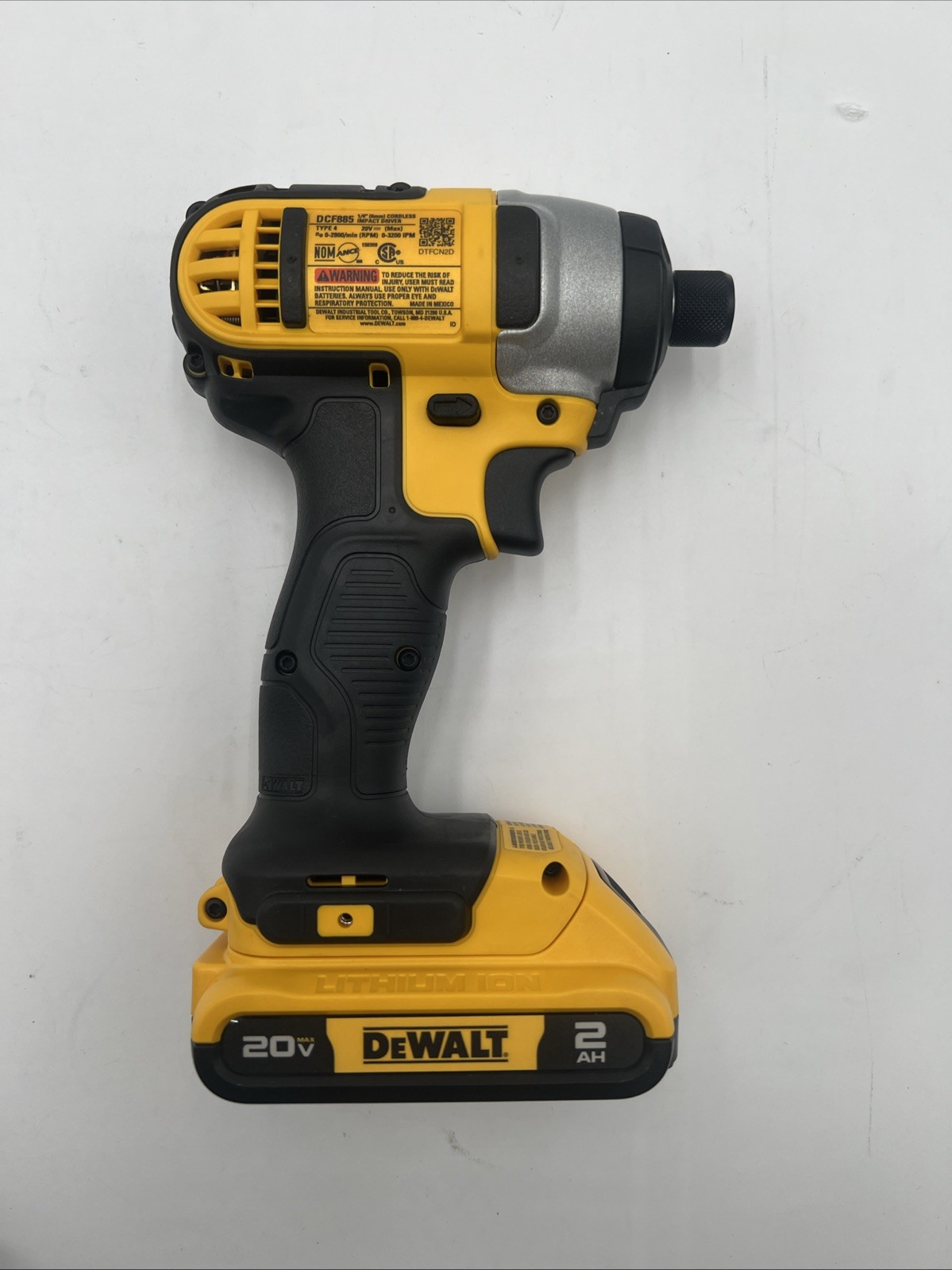 DEWALT DCF885 20V 1/4” Impact Driver w/ 2ah Battery