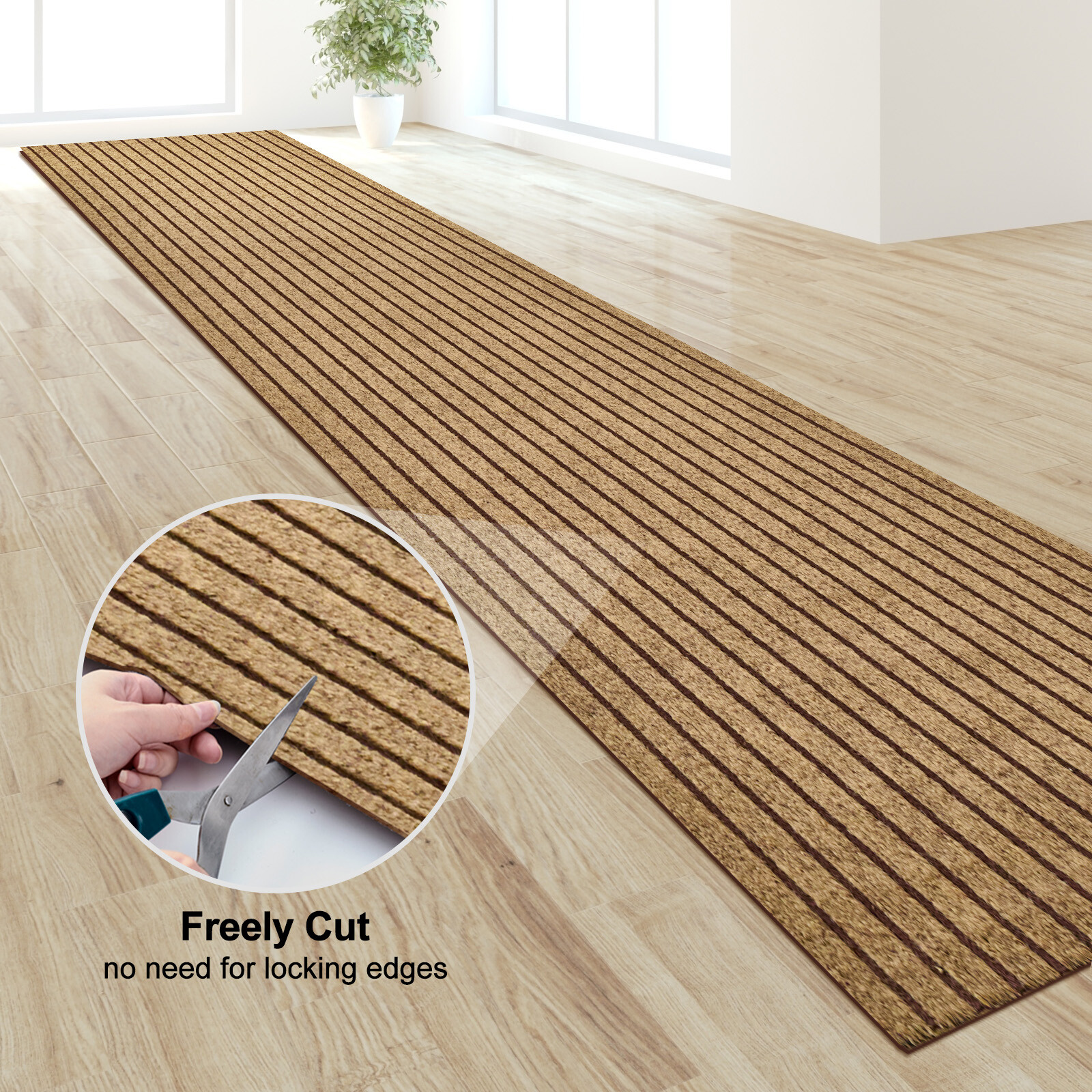 Entryway Runner Rug Indoor Outdoor – Extra Long Hall Rugs Runners Non Slip Brown