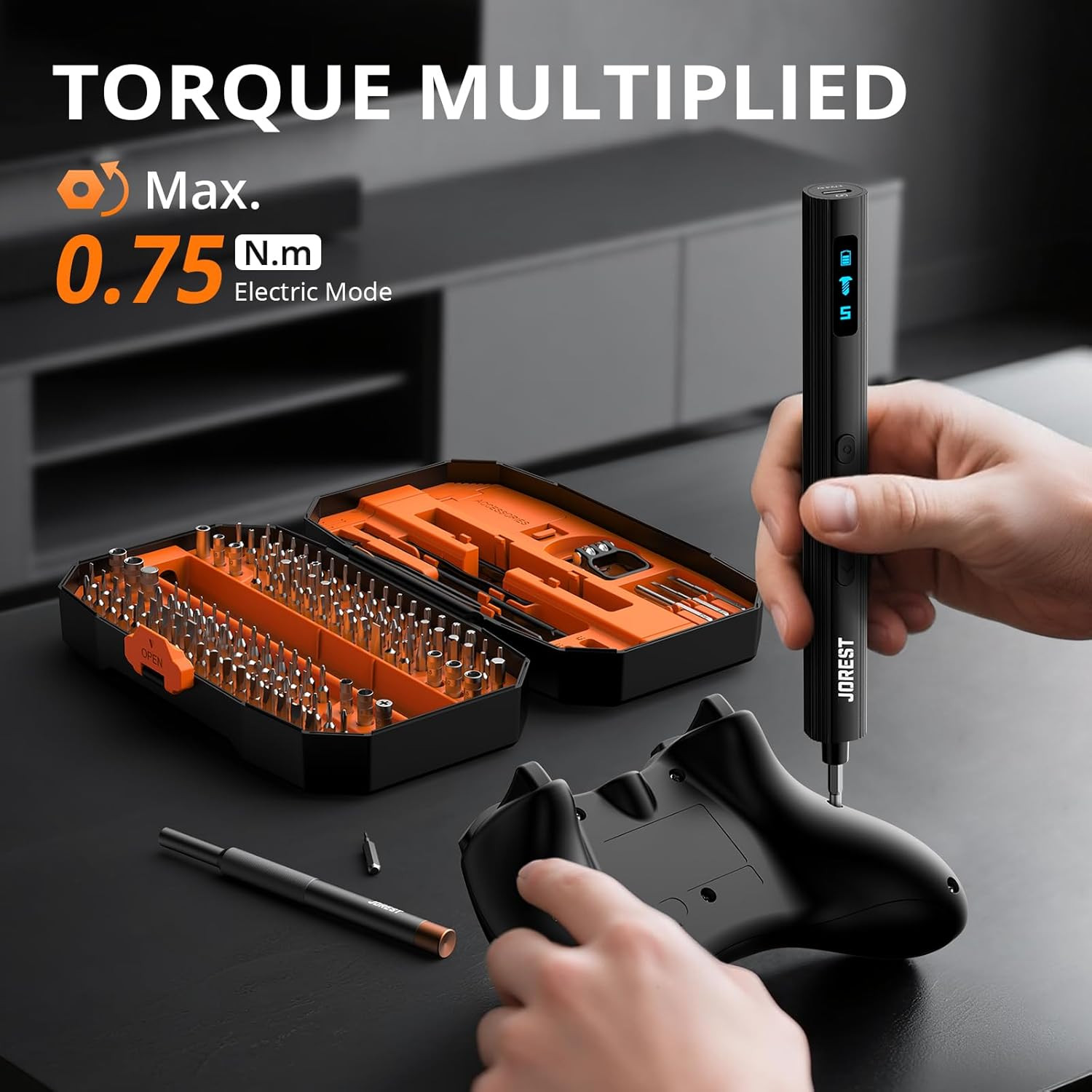 155 in 1 Mini Electric Screwdriver Cordless, Precision Power Screwdriver Set, 5