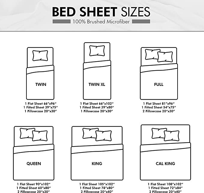 Soft Brushed Microfiber 4 Piece Bed Sheet Set with Pillow Cases Utopia Bedding
