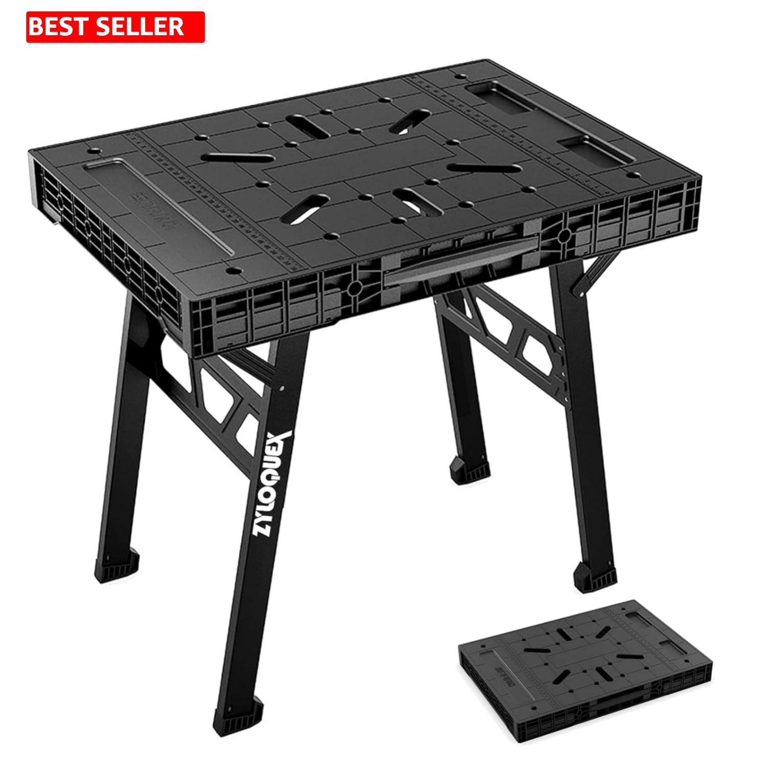 Compact Heavy-Duty Work Table: 34″ Foldable Design, Ideal for Workshops